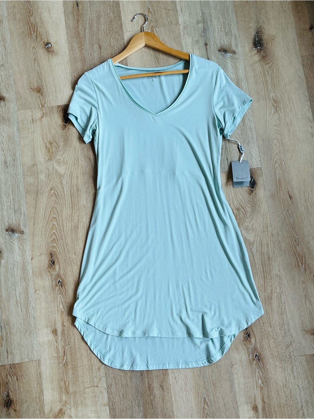 Light Mint V-Neck Short Sleeve Nightshirt